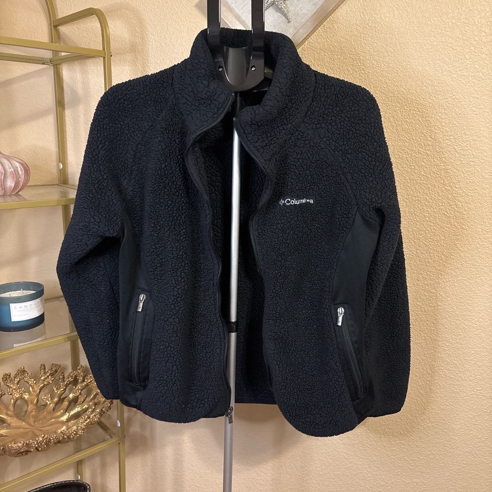 Columbia Black Fleece Zip Up‎ Jacket Women's XL